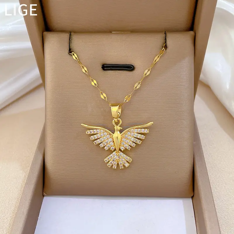 Phoenix Wing Necklace Gold Silver Wedding Chain - Image 5