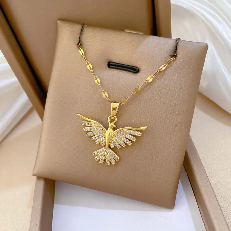 Phoenix Wing Necklace Gold Silver Wedding Chain - Image 6