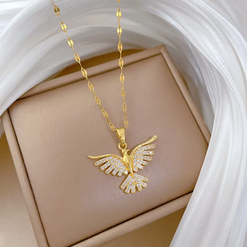 Phoenix Wing Necklace Gold Silver Wedding Chain — feature 13