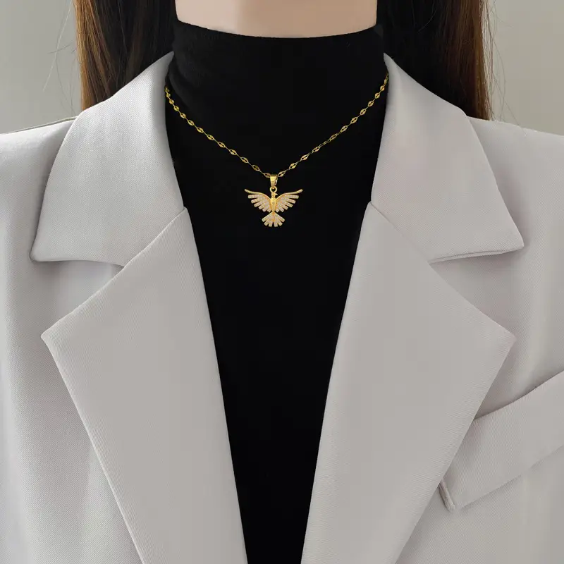 Phoenix Wing Necklace Gold Silver Wedding Chain — feature 3
