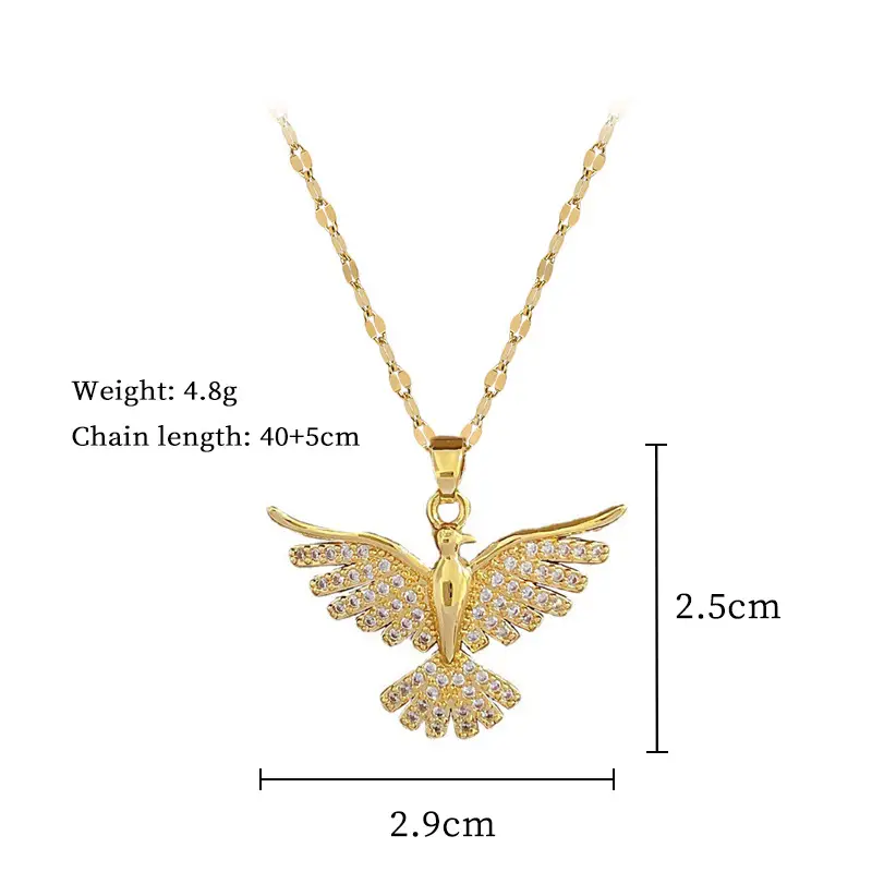 Phoenix Wing Necklace Gold Silver Wedding Chain — feature 4