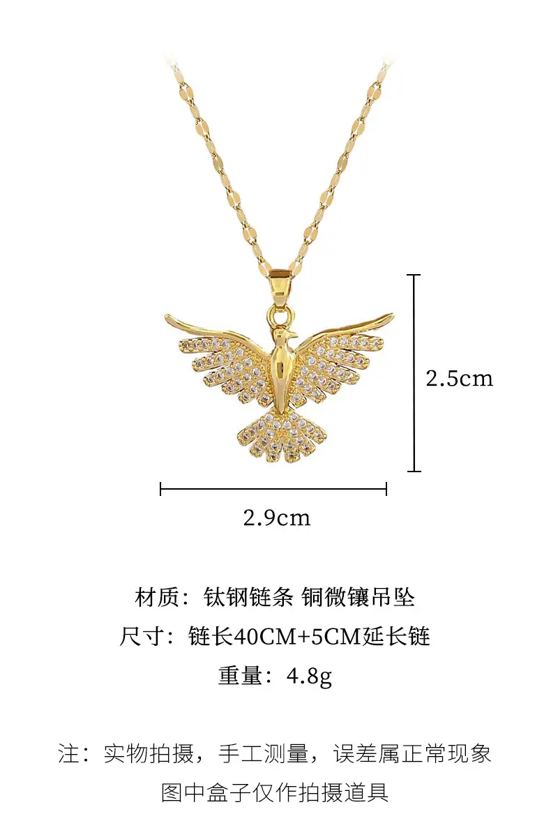 Phoenix Wing Necklace Gold Silver Wedding Chain — feature 5