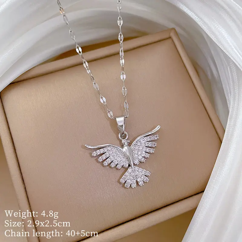 Phoenix Wing Necklace Gold Silver Wedding Chain - Image 2