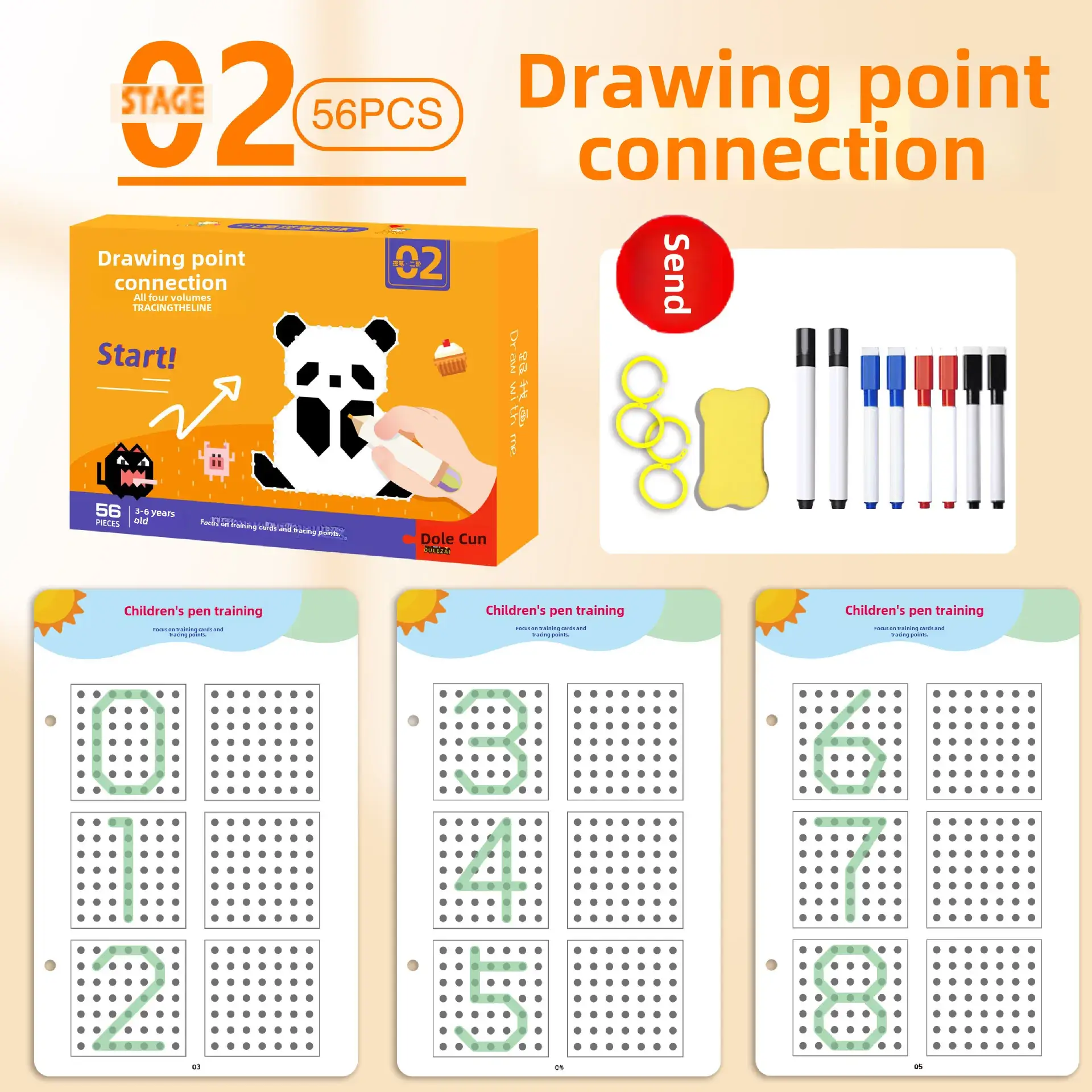 Children's Pen Control Training Zero Basic Introduction Erasable Practice 3-5Y - Image 2