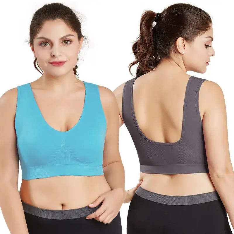 Double Layer Seamless Large Size Sports Bra Without Rims - Image 16
