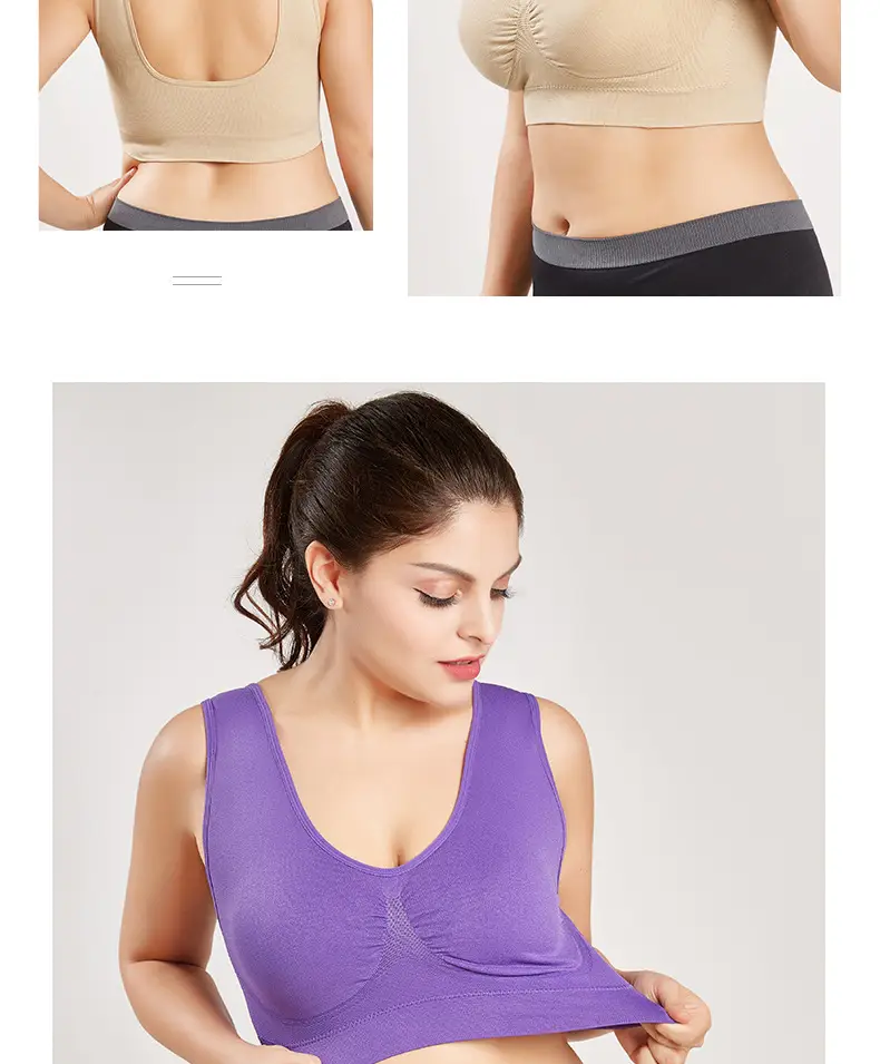 Double Layer Seamless Large Size Sports Bra Without Rims — feature 26