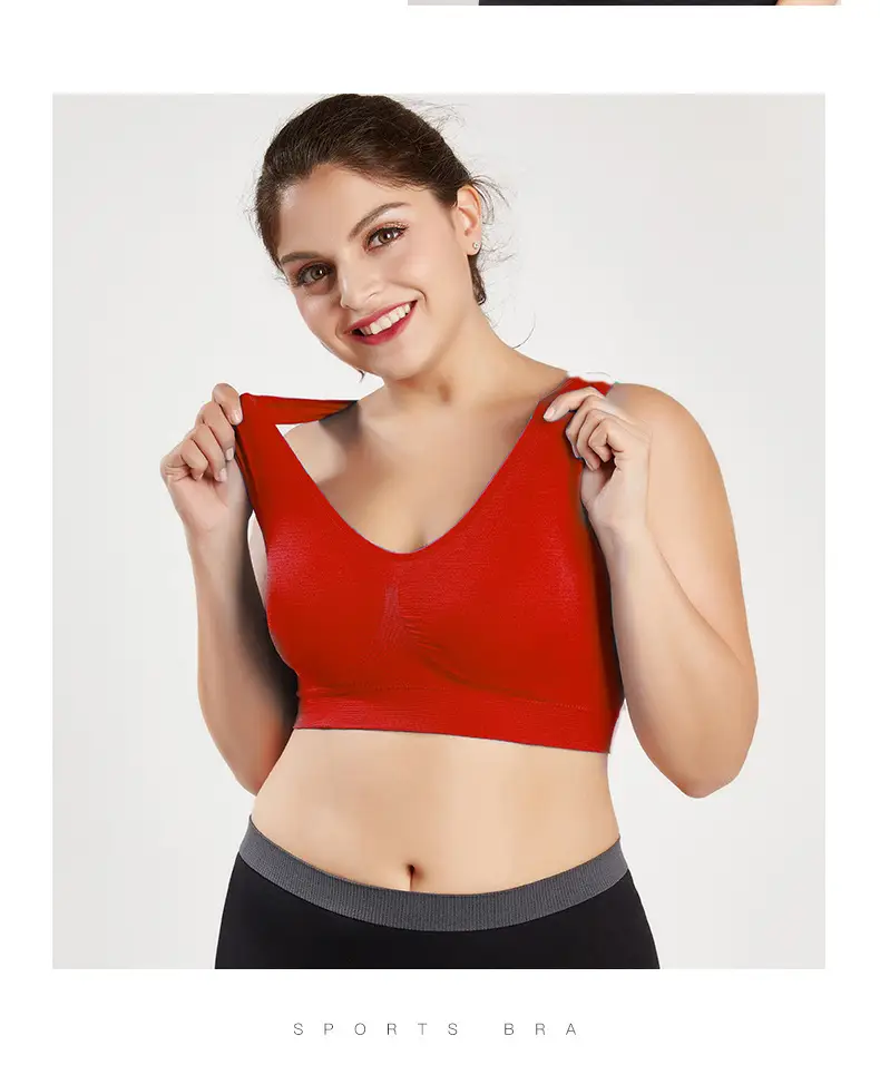 Double Layer Seamless Large Size Sports Bra Without Rims — feature 28