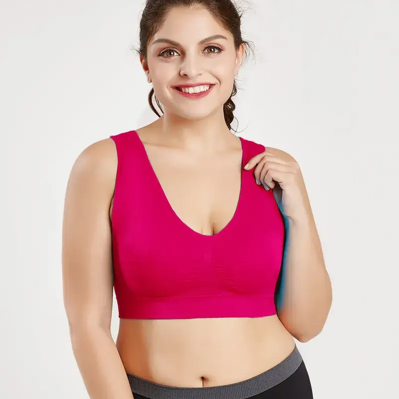 Double Layer Seamless Large Size Sports Bra Without Rims - Image 10