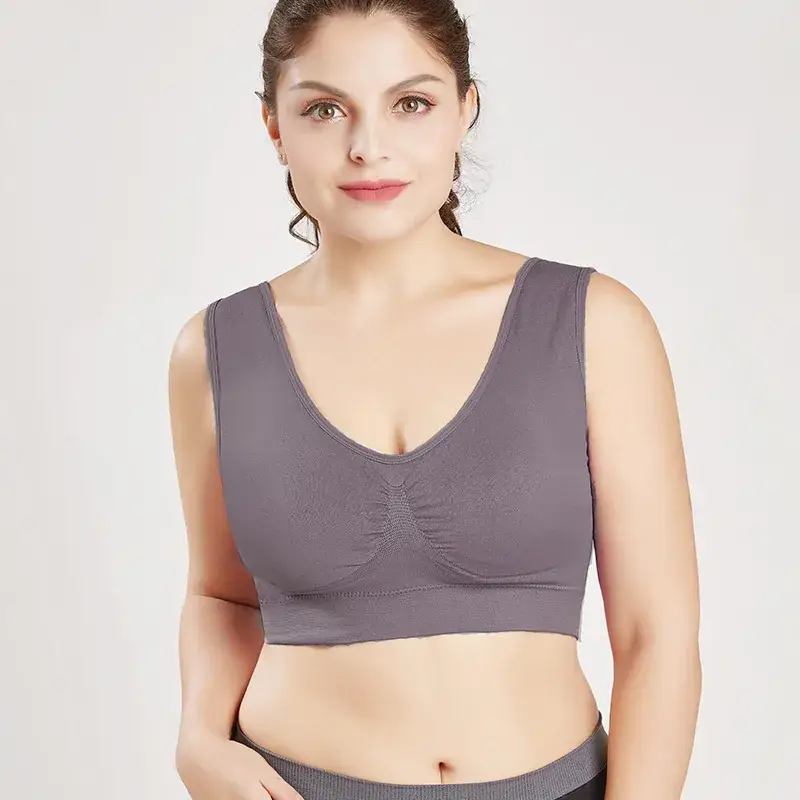 Double Layer Seamless Large Size Sports Bra Without Rims - Image 11