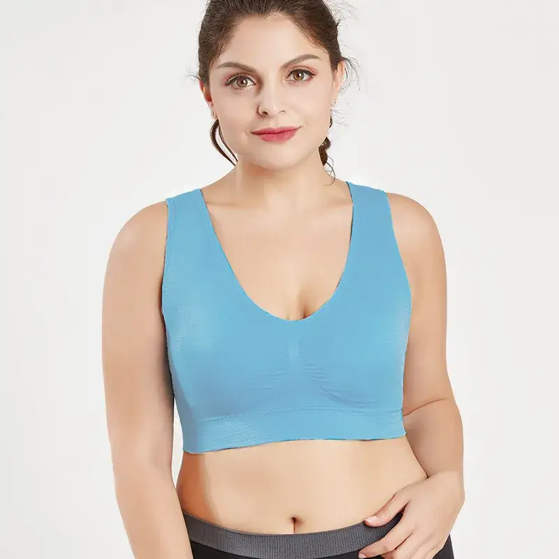 Double Layer Seamless Large Size Sports Bra Without Rims - Image 12