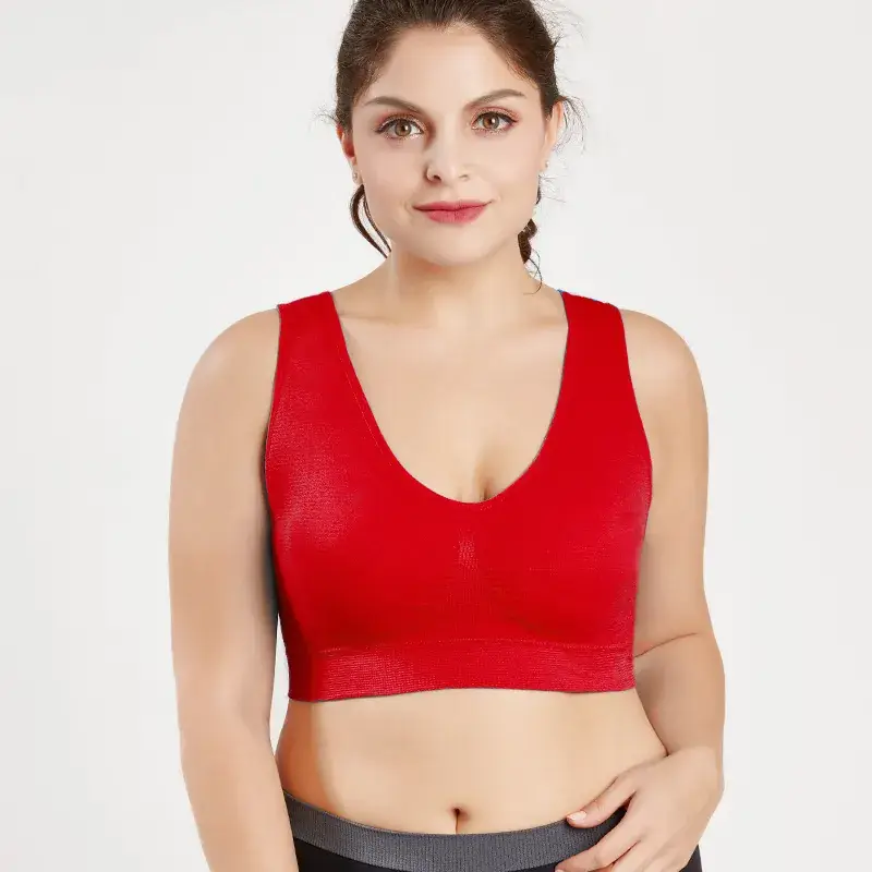 Double Layer Seamless Large Size Sports Bra Without Rims - Image 2