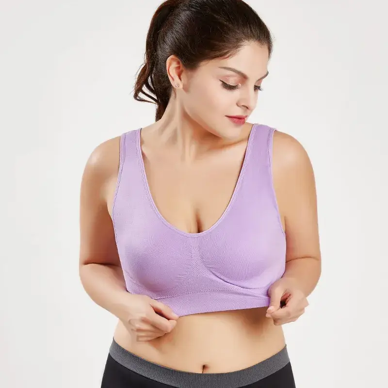 Double Layer Seamless Large Size Sports Bra Without Rims - Image 9