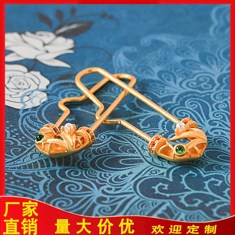 Jewelry Pin for Men Women Ancient Gold Plated Bamboo Brooch - Image 3