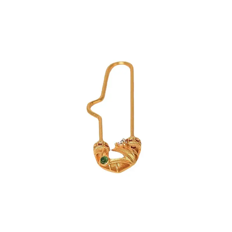 Jewelry Pin for Men Women Ancient Gold Plated Bamboo Brooch - Image 6