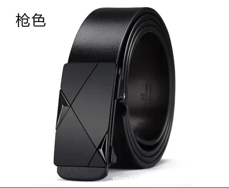 Men's Black Leather Belt with Automatic Buckle — feature 12