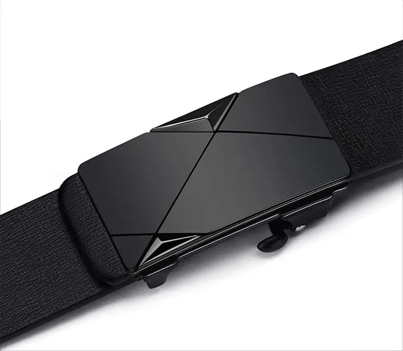 Men's Black Leather Belt with Automatic Buckle — feature 14