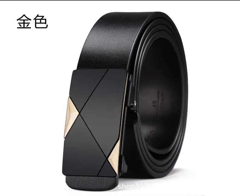 Men's Black Leather Belt with Automatic Buckle — feature 15