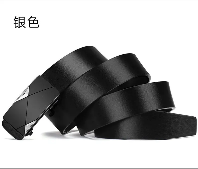 Men's Black Leather Belt with Automatic Buckle — feature 18