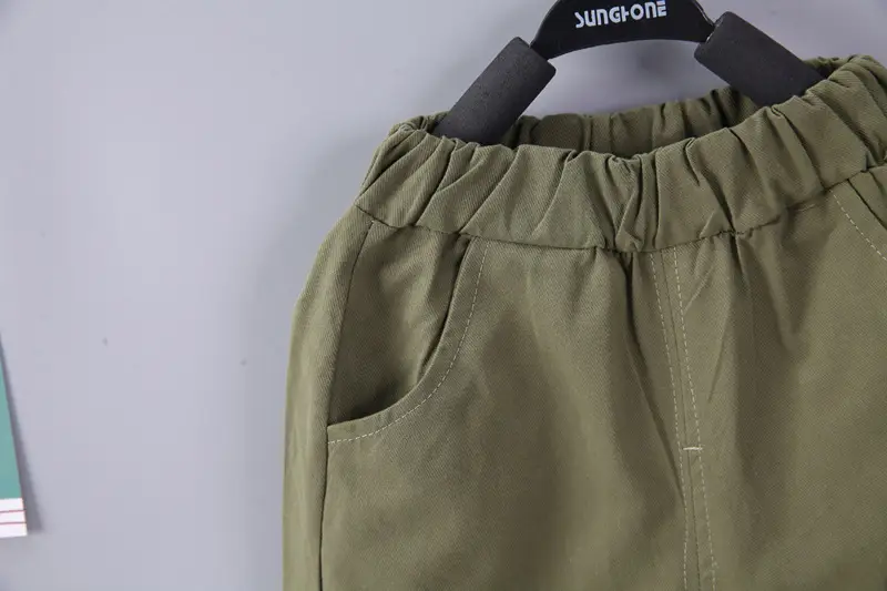 2023 Kids Short Sleeve Cotton T-Shirt Set Olive Green Medium โ feature 10