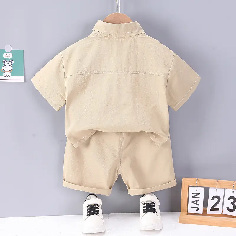 2023 Kids Short Sleeve Cotton T-Shirt Set Olive Green Medium โ feature 11