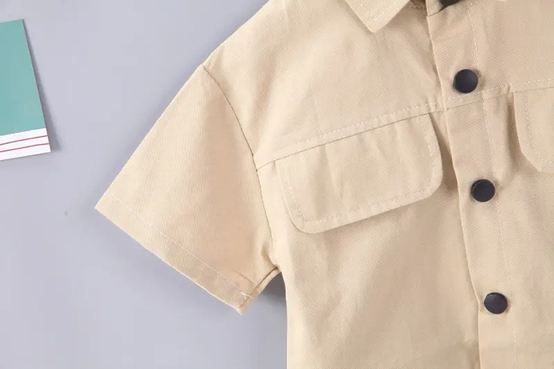 2023 Kids Short Sleeve Cotton T-Shirt Set Olive Green Medium โ feature 17
