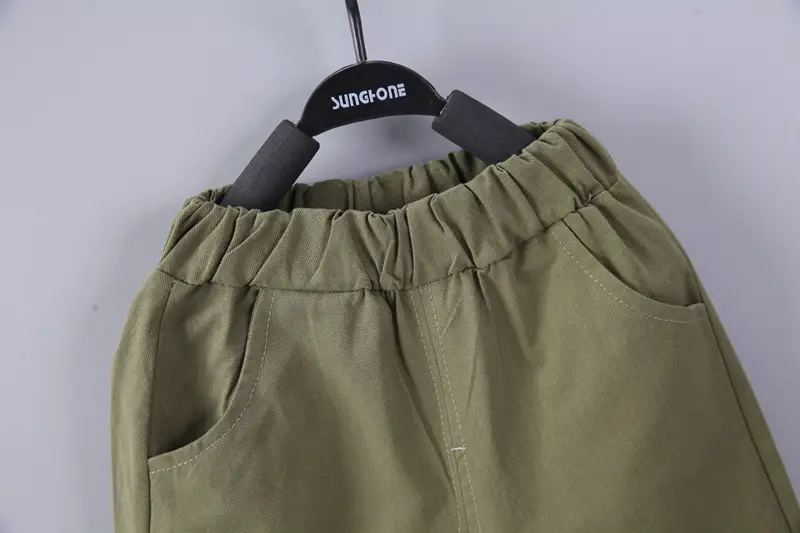 2023 Kids Short Sleeve Cotton T-Shirt Set Olive Green Medium โ feature 8