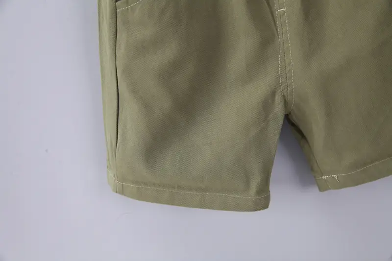 2023 Kids Short Sleeve Cotton T-Shirt Set Olive Green Medium โ feature 9