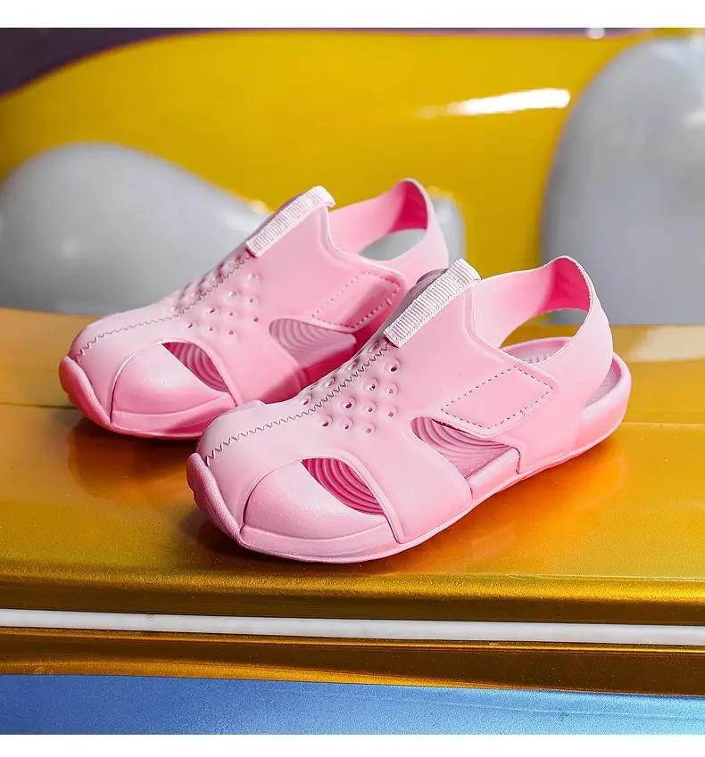 Pink Mesh Cross-Stand Sole Sandals for Kids — feature 23