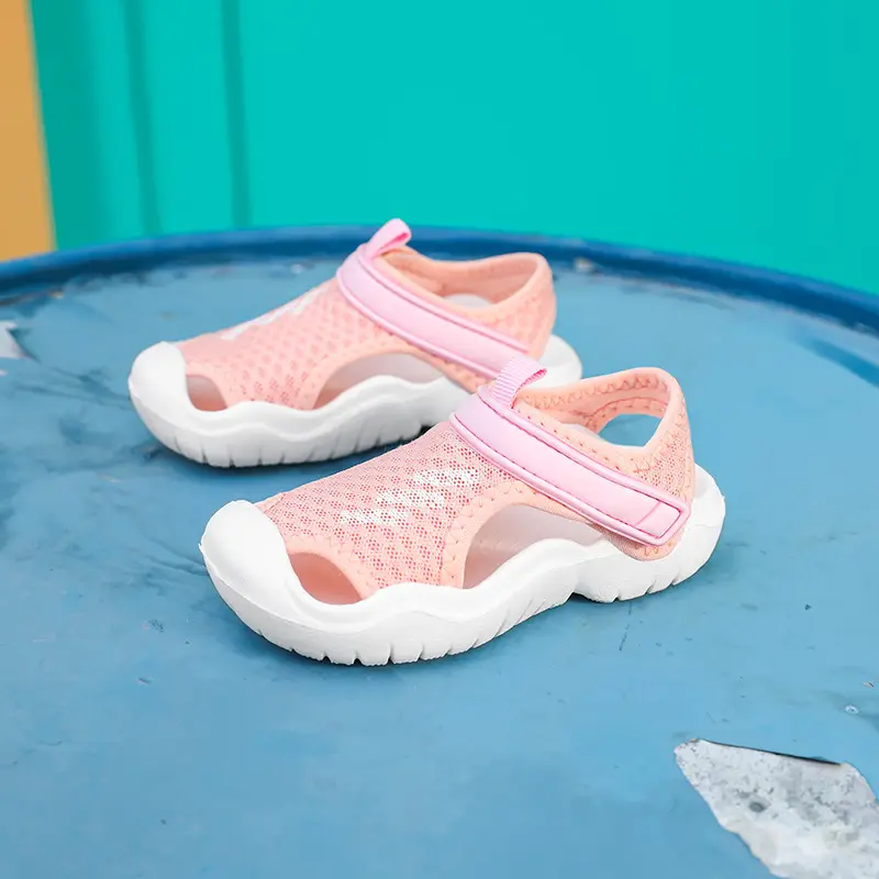 Pink Mesh Cross-Stand Sole Sandals for Kids - Image 13