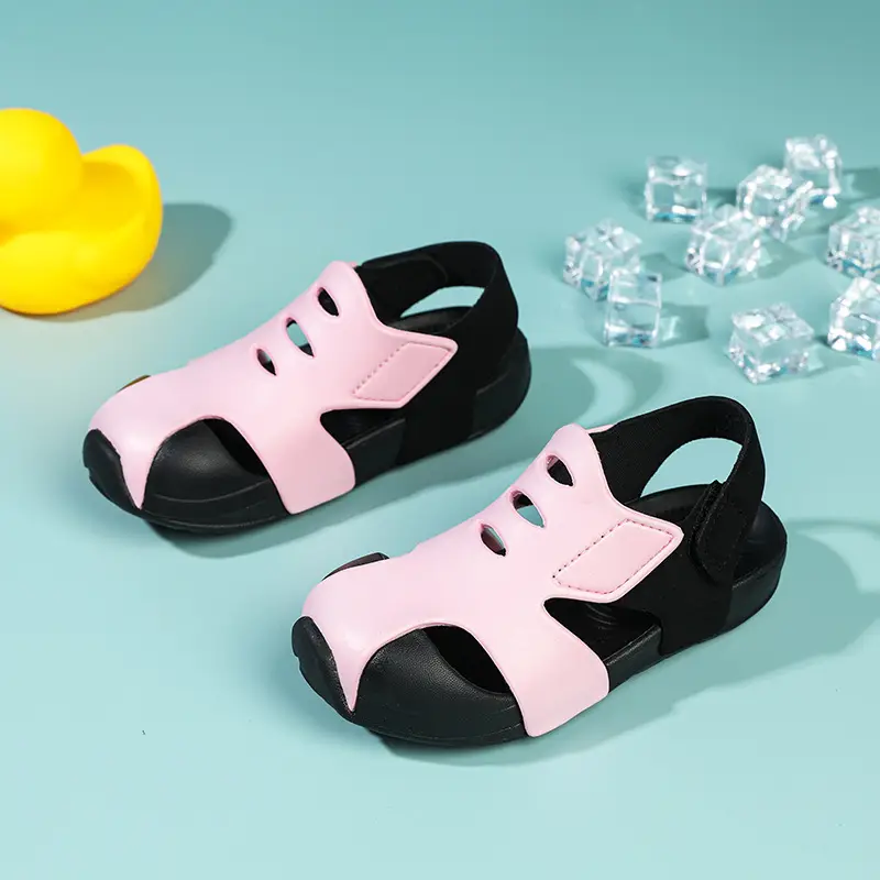 Pink Mesh Cross-Stand Sole Sandals for Kids - Image 19
