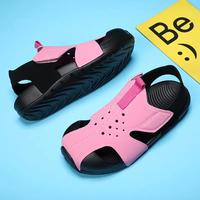 Pink Mesh Cross-Stand Sole Sandals for Kids - Image 3