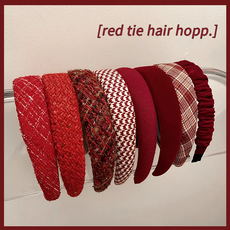 New Year Red Hairband Women's Pressed Hair Hairpin Women's Autumn Winter - Image 9