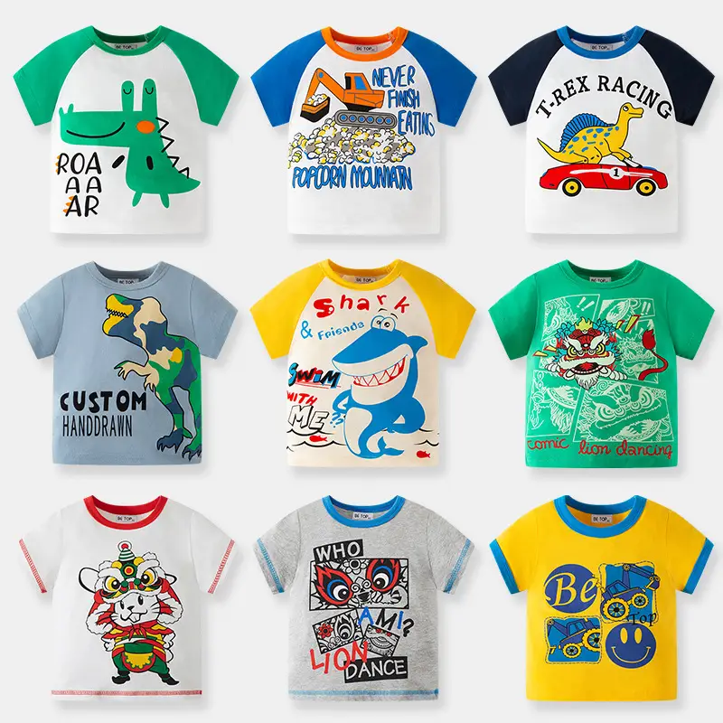 T-REX Racing Boys T-Shirt White Blue Cotton - Image 24