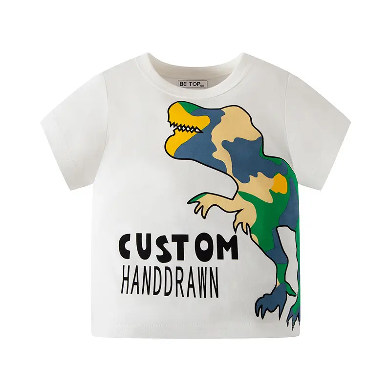 T-REX Racing Boys T-Shirt White Blue Cotton - Image 10