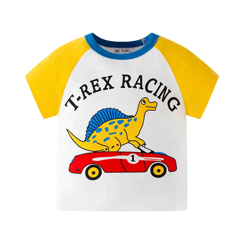T-REX Racing Boys T-Shirt White Blue Cotton - Image 12
