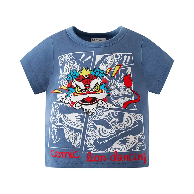 T-REX Racing Boys T-Shirt White Blue Cotton - Image 17