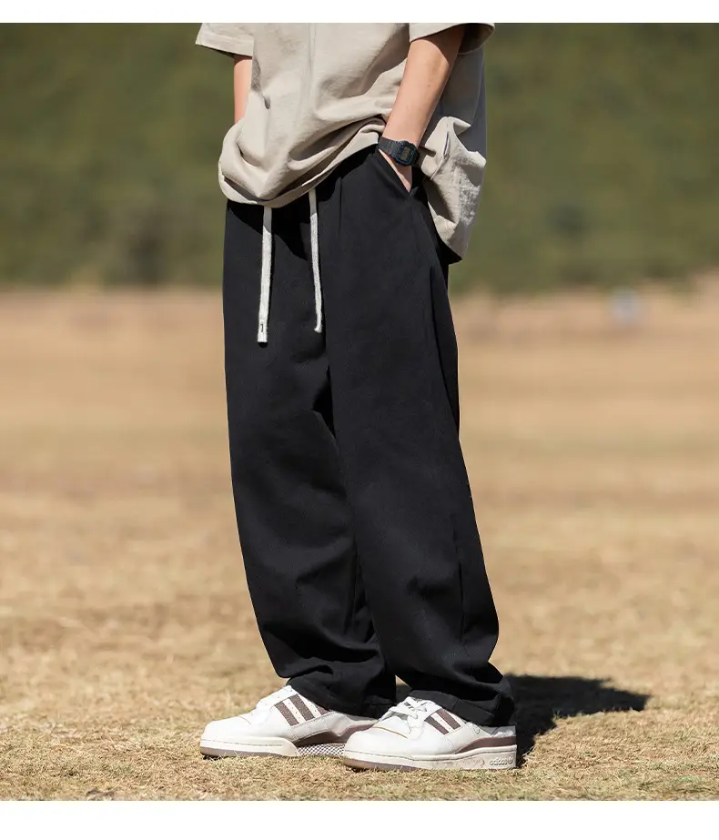 Men Loose Cotton Drape Pants Pink 2025 — feature 21