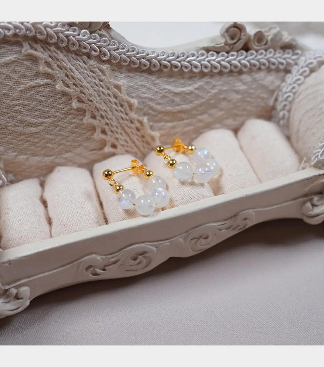 925 Silver Moonstone Ear Clip Gold Temperament — feature 19
