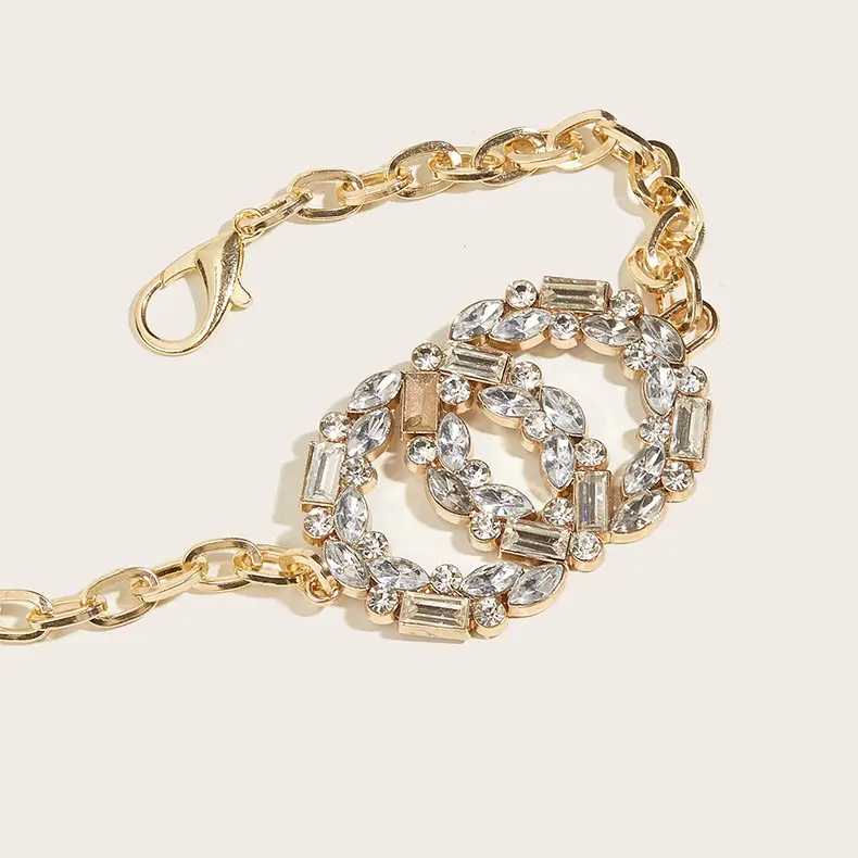 Double Round Rhinestone Belt Chain for Women