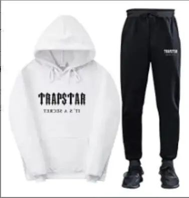 Men Women Black Fleece Hoodie Sweatpants Set TRAPSTAR