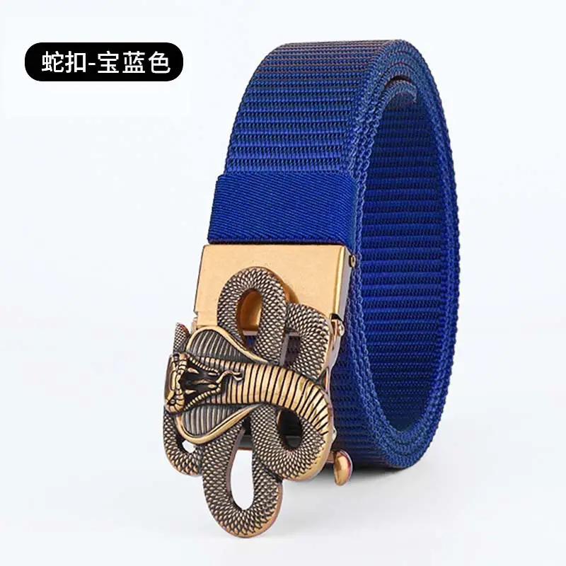 Men's Brown Automatic Buckle Belt with Zodiac Snake Design - Image 7