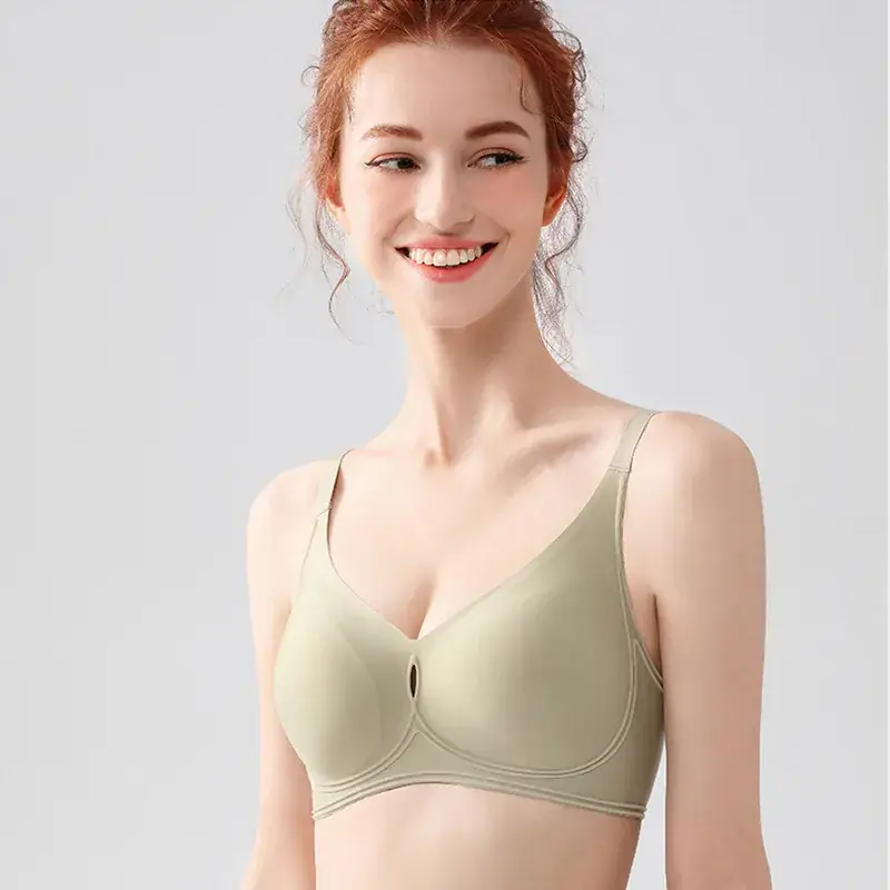 3D Smile Soft Support Flocking Jelly Women's Bra