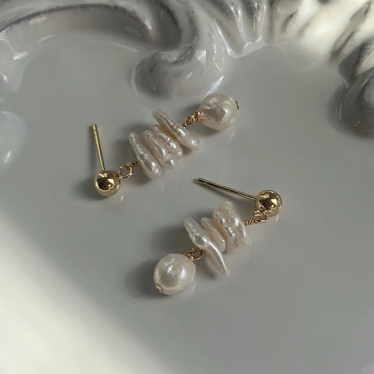 Elegant Pearl & Leather Ruffled Earrings for Women — feature 10