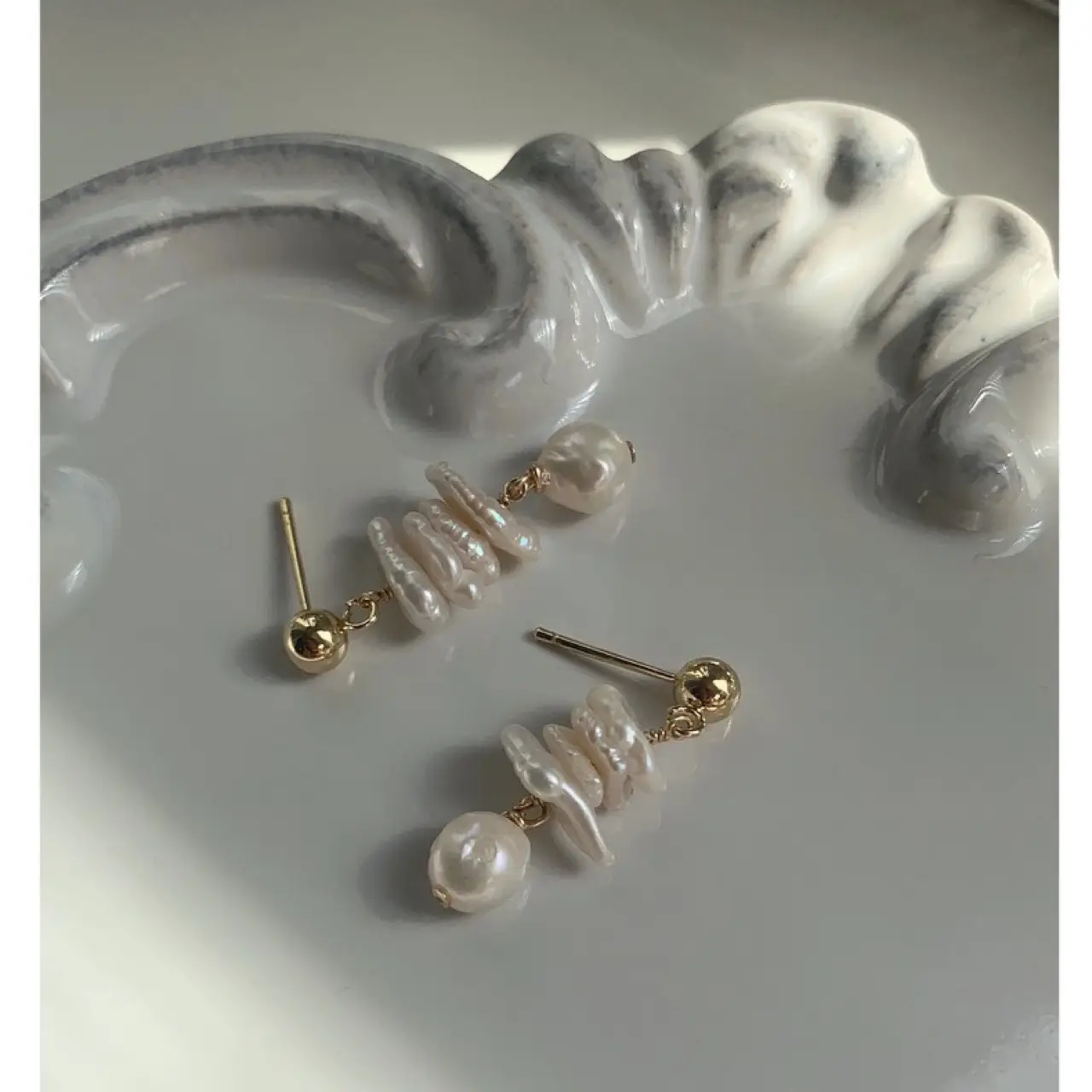 Elegant Pearl & Leather Ruffled Earrings for Women — feature 6