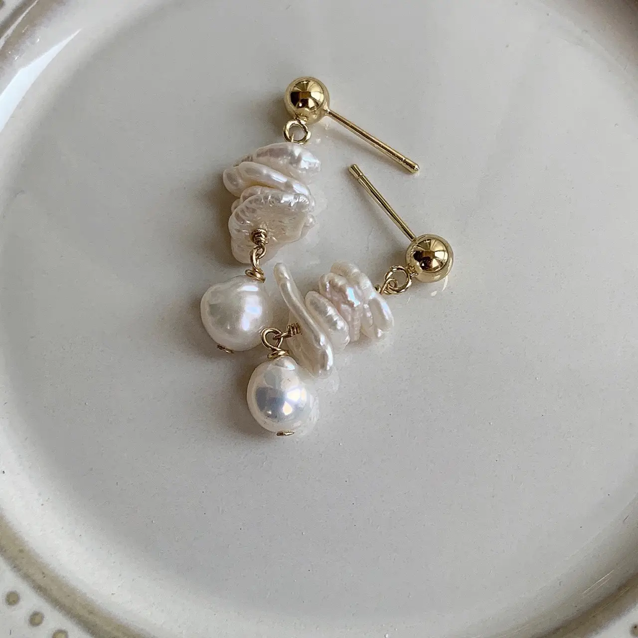 Elegant Pearl & Leather Ruffled Earrings for Women — feature 7