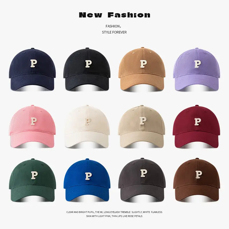 Men Adjustable Baseball Cap with P Logo, Navy Blue, 60-65cm - Image 14