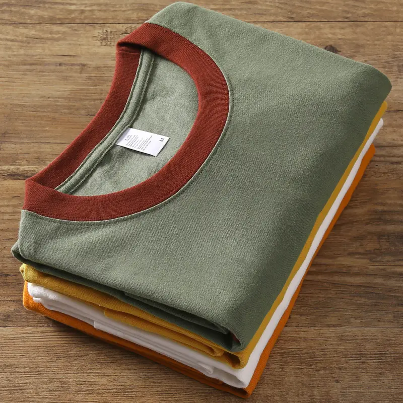 Men's 270g Retro Cotton T-Shirt Yellow Brown - Image 13