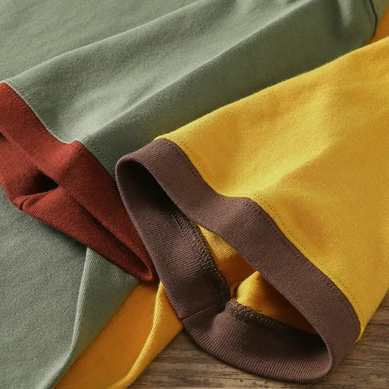 Men's 270g Retro Cotton T-Shirt Yellow Brown - Image 15