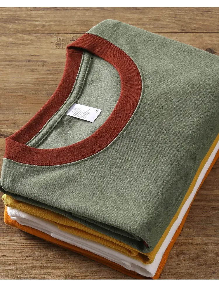 Men's 270g Retro Cotton T-Shirt Yellow Brown — feature 2