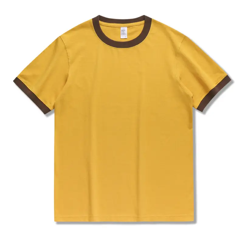 Men's 270g Retro Cotton T-Shirt Yellow Brown - Image 2